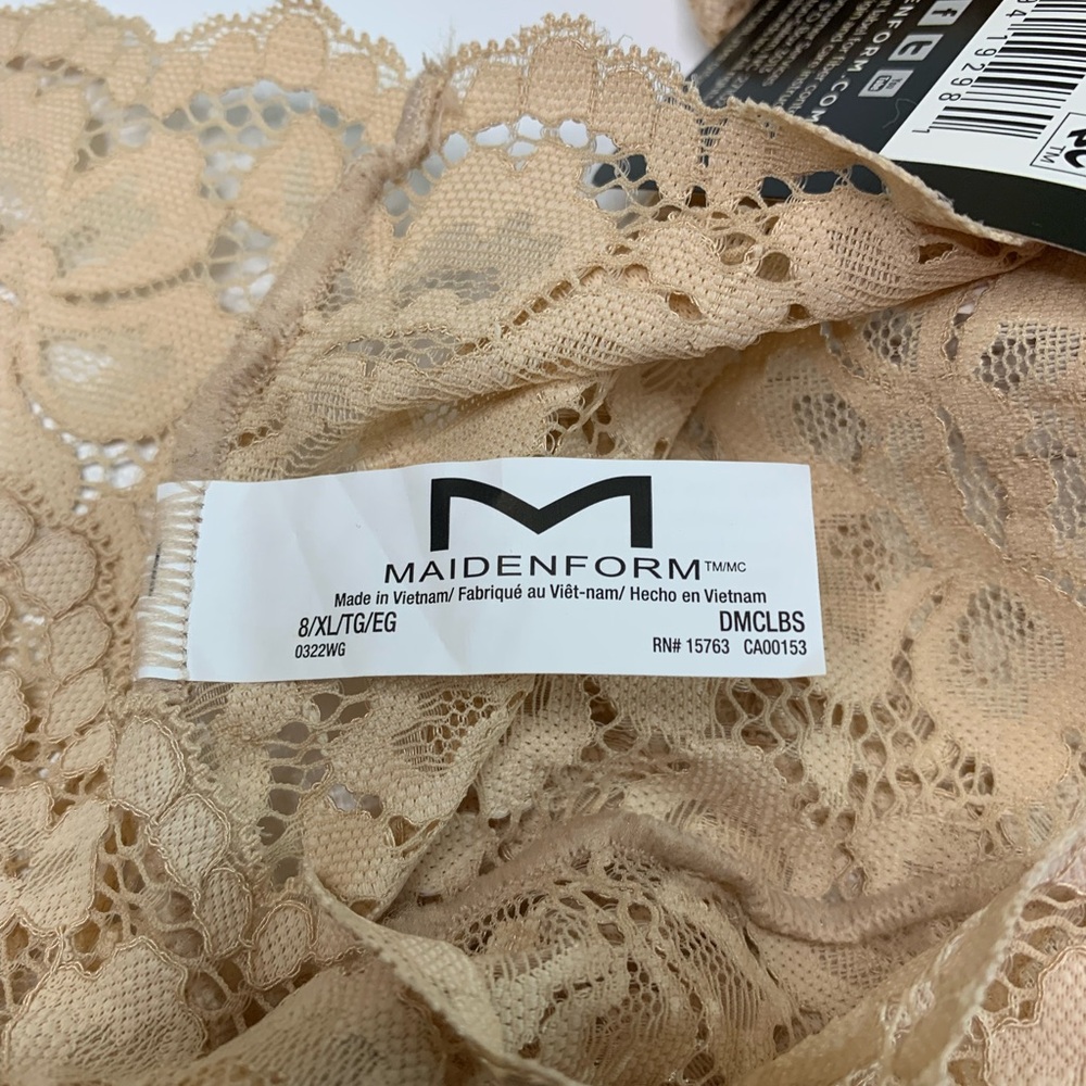 Maidenform Women's Beige Lace Boyshorts panties Size XL/8 Bundel -4 - Picture 6 of 9